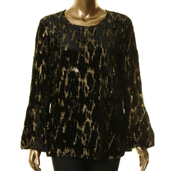 CALVIN KLEIN NEW Women's Black Velvet Flocked Burn - Picture 3 of 4